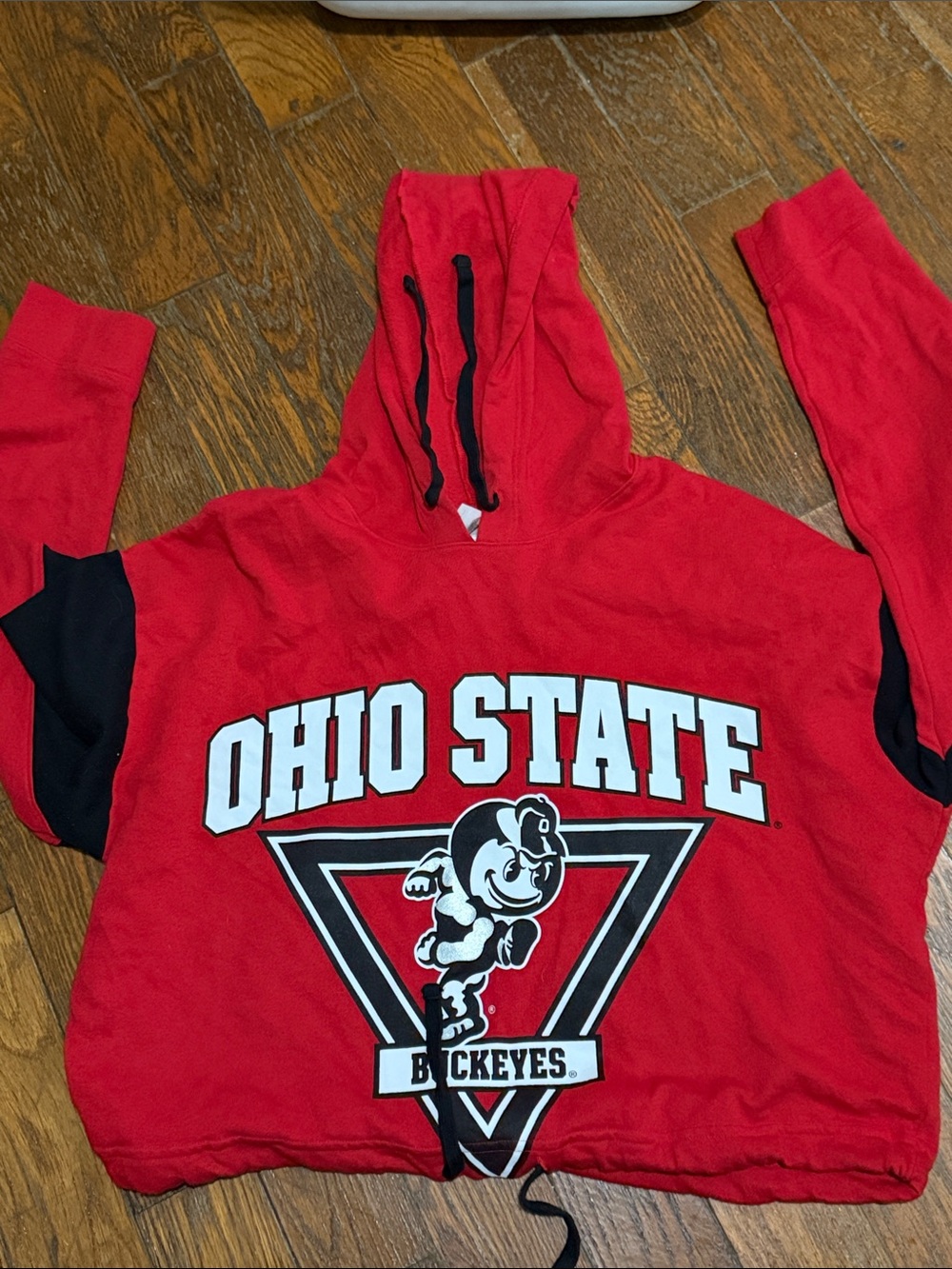 PINK Victoria's Secret Red & Black Ohio State Pullover Hoodie buckeyes osu